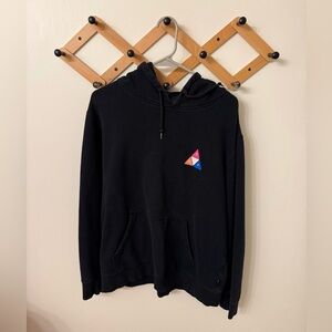 HUF Black Hoodie with Colorful Triangle Design